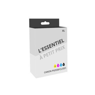 Pack de 15 cartouches d'encre compatibles Canon PGI550/CLI551 XL Noir et couleurs