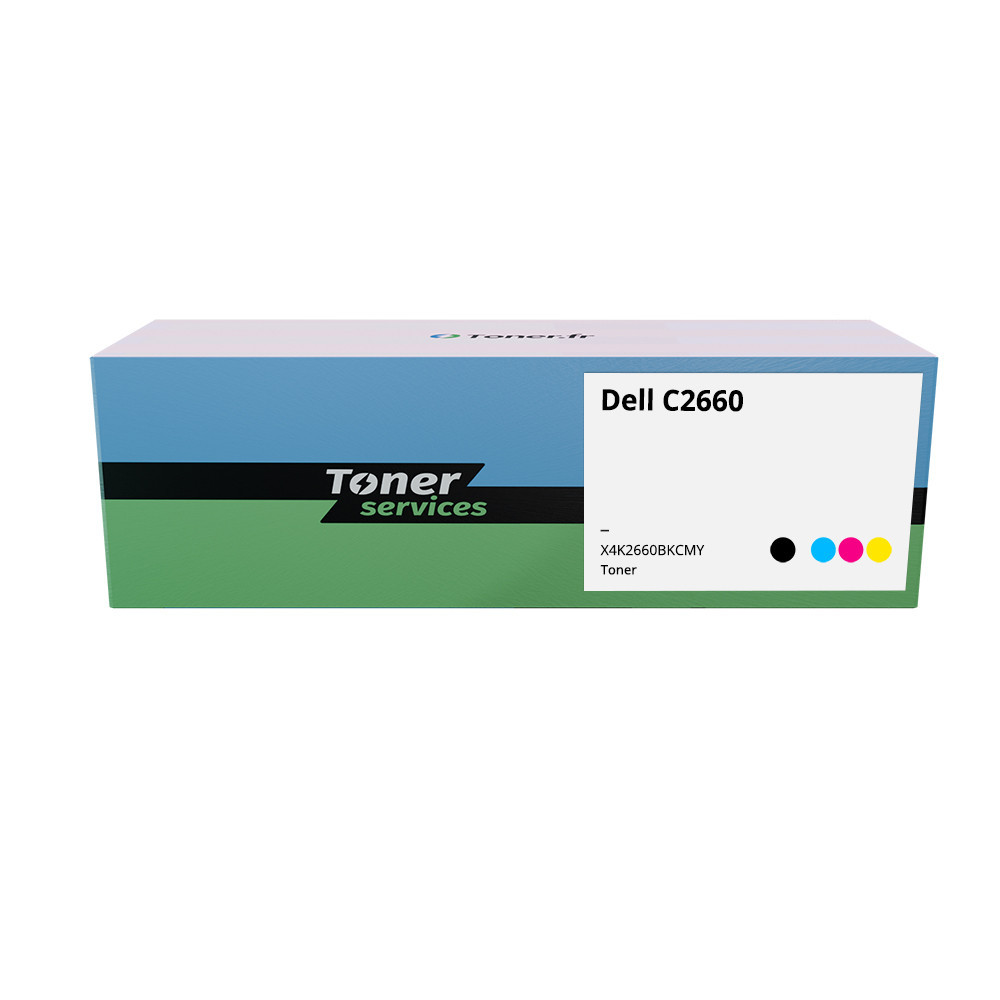 Pack de 4 toners compatible Dell C2660 Noir et couleurs