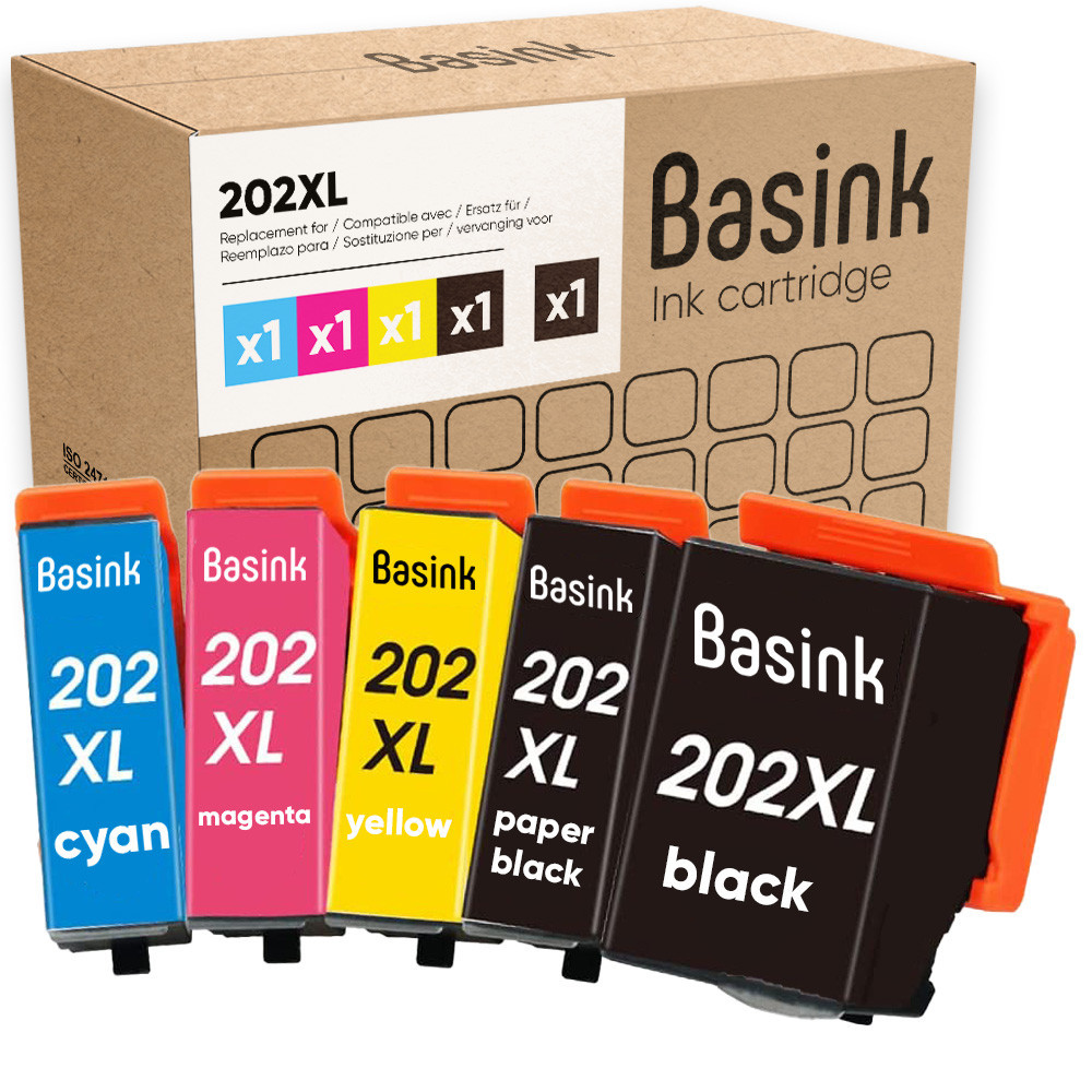Pack de 5 cartouches d'encre Epson 202XL Noir et couleurs