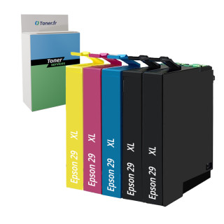 Pack de 5 cartouches d'encre compatibles Epson 29 XL Noir et couleurs