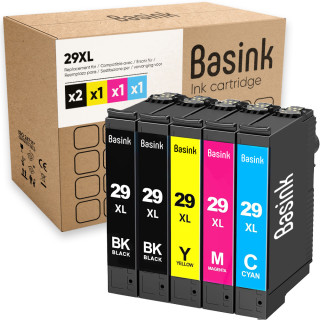 Pack de 5 cartouches d'encre Epson 29XL Noir et couleurs