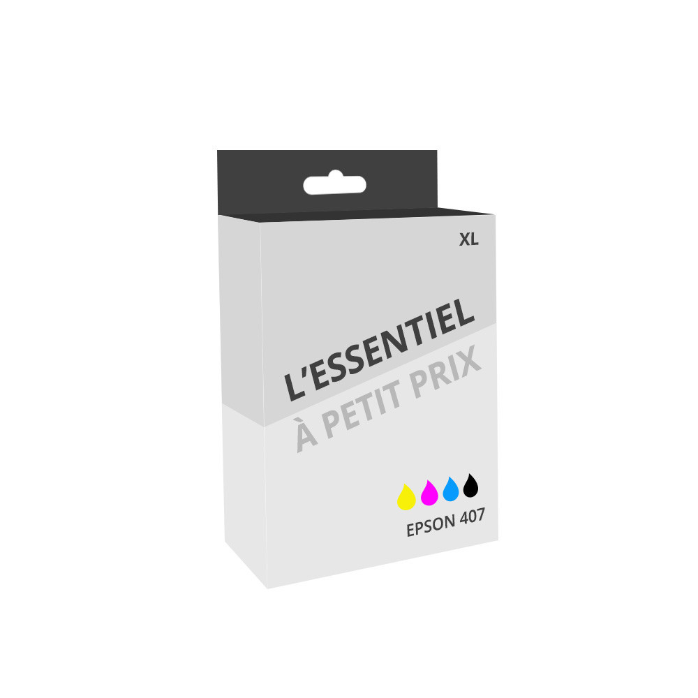 Pack de 4 cartouches d'encre compatibles Epson 407 Noir et couleurs