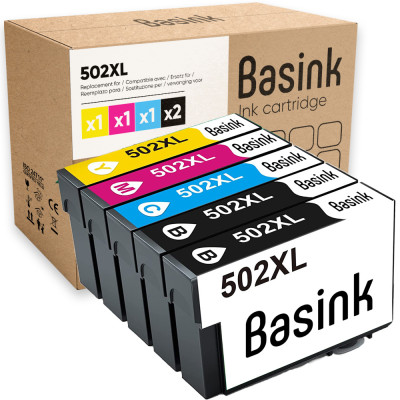 Pack de 5 cartouches d'encre Epson 502XL Noir et couleurs