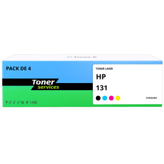 Pack de 4 toners compatibles HP 131A Noir et couleurs - Toner Services