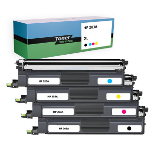 Pack de 4 toners compatible HP 203A XL Noir et couleurs