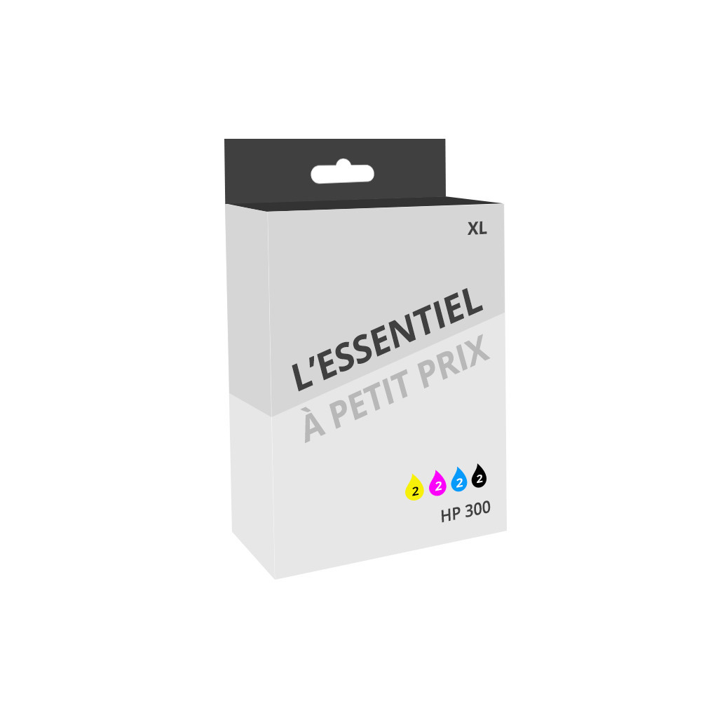 Pack de 4 cartouches d'encre compatibles HP 300 XL Noir et couleurs