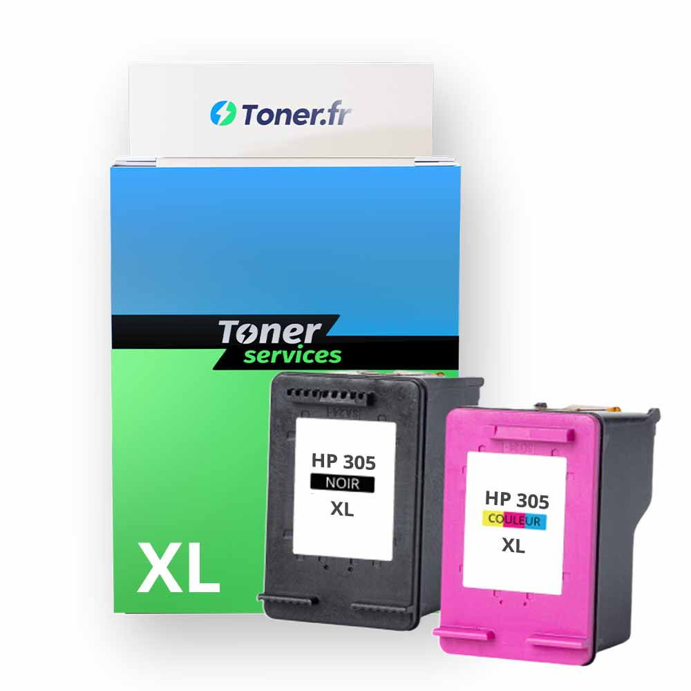 Pack de 2 cartouches d'encre compatibles HP 305 XL Noir et couleurs