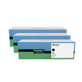 Pack de 3 toners compatible HP 61X XL Noir