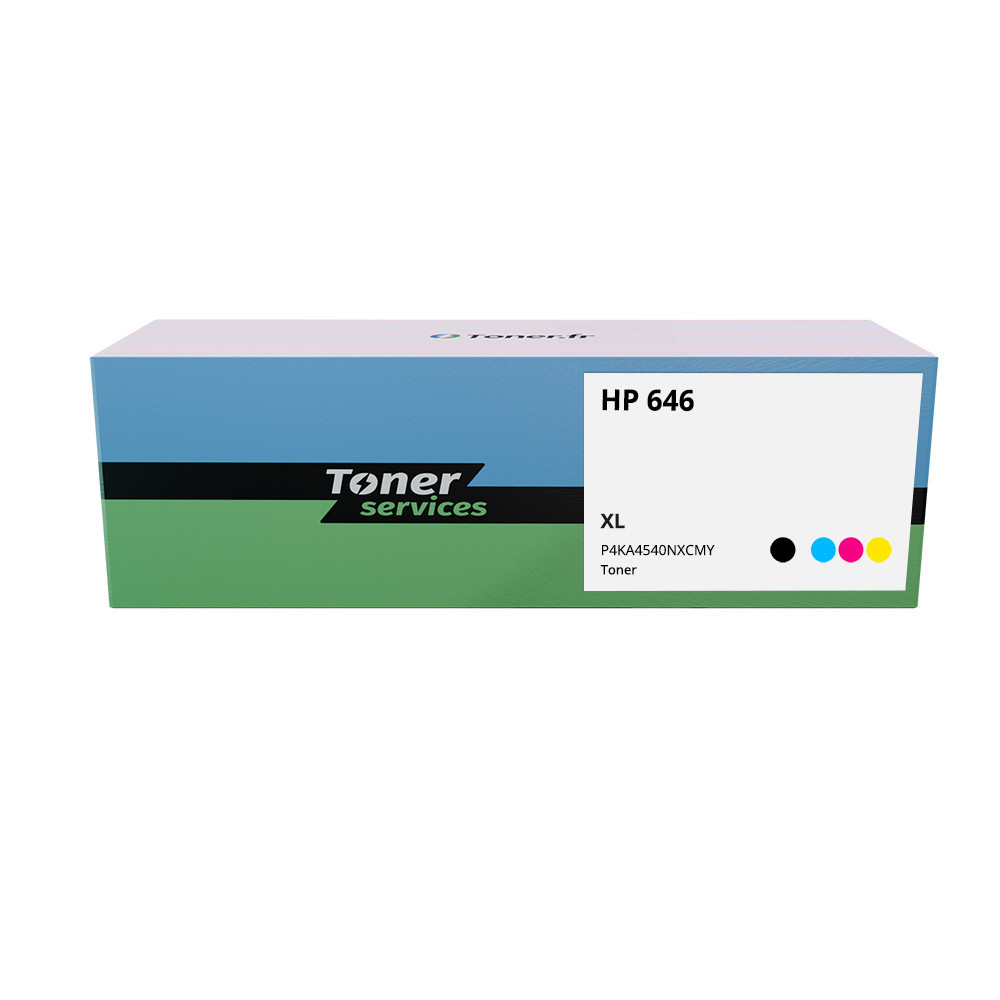 Pack de 4 toners compatible HP 646 Noir et couleurs