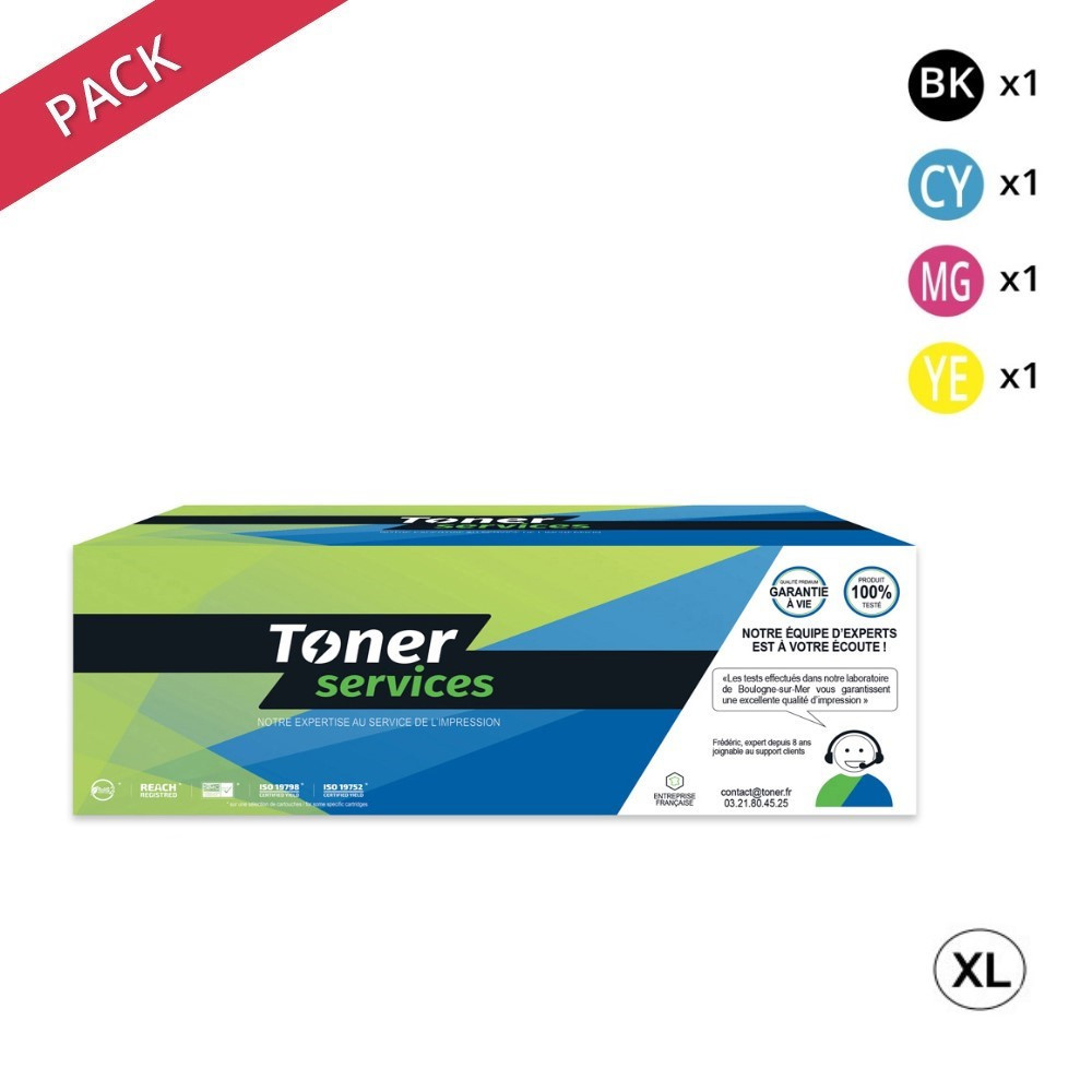 Pack de 4 toners compatible Lexmark C792 XL Noir et couleurs
