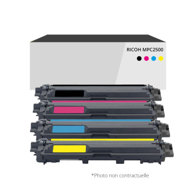 Toner compatible RICOH MPC2500 Noir et couleurs