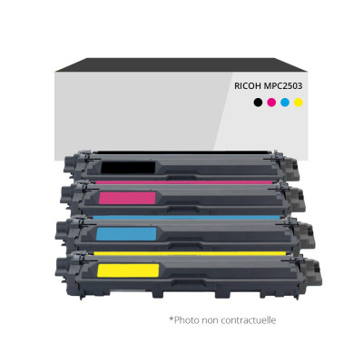 Toner compatible Ricoh MPC2503 Noir et couleurs
