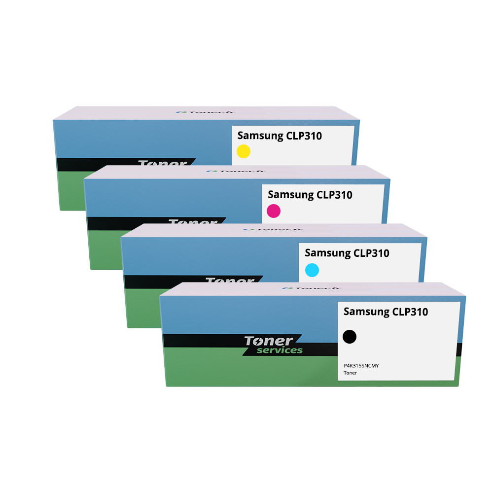 Pack de 4 toners compatible Samsung CLP310 Noir et couleurs
