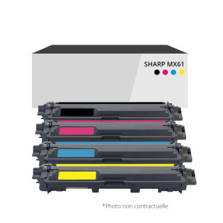 Toner compatible Sharp MX61 Noir et couleurs