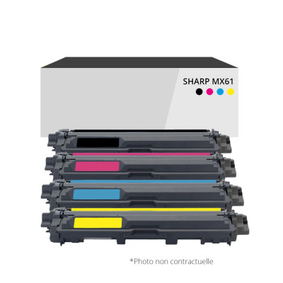 Toner compatible Sharp MX61 Noir et couleurs
