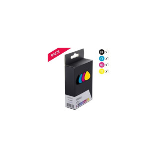 Pack de 4 cartouches d'encre compatible Hp 650  Noir et couleurs