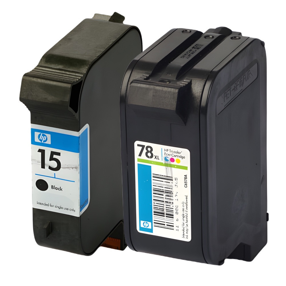 Pack de 2 cartouches d'encre HP 15/78 Noir et couleurs