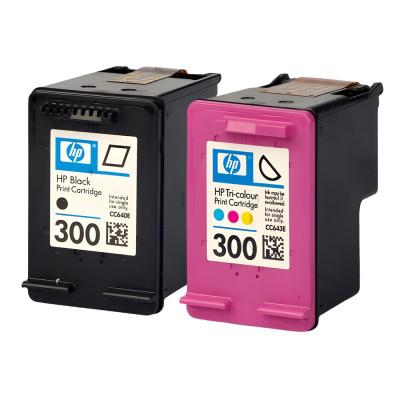 Pack de 2 cartouches d'encre HP 300 Noir et couleurs