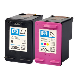Pack de 2 cartouches d'encre HP 300 XL Noir et tricolor