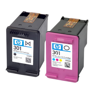 Pack de 2 cartouches d'encre HP 301 Noir et couleurs