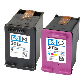 Pack de 2 cartouches d'encre HP 301 XL Noir et couleurs