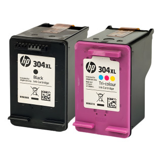 Pack de 2 cartouches d'encre HP 304 XL Noir et couleurs