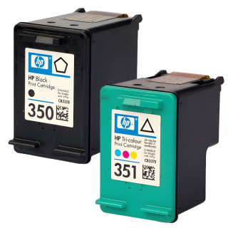Pack de 2 cartouches d'encre HP 350/351 Noir et couleurs