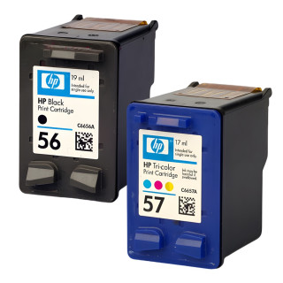 Pack de 2 cartouches d'encre HP 56/57 Noir et couleurs