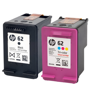 Pack de 2 cartouches d'encre HP 62 Noir et couleurs