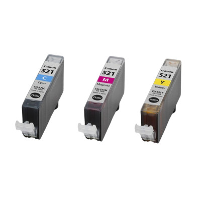 Pack de 3 cartouches d'encre Canon CLI521 Couleur