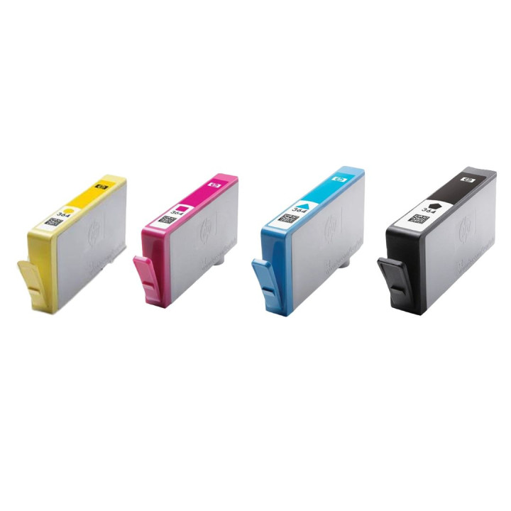 Pack de 4 cartouches d'encre Hp by Second 364 Noir et couleurs