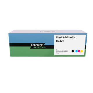 Pack de 4 toners compatible Konica Minolta TN321 Noir et couleurs
