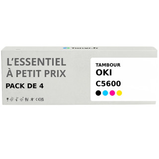 Pack de 4 tambours compatibles OKI C5600 Noir et couleurs - L'Essentiel à Petit Prix