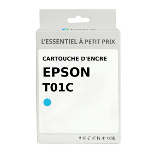 Cartouche d'encre compatible Epson T01C Cyan - L'Essentiel à Petit Prix