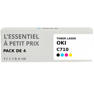 Pack de 4 toners compatibles OKI C710 Noir et couleurs - L'Essentiel à Petit Prix
