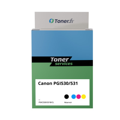 Pack de 5 cartouches d'encre compatible Canon PGI530/531  Noir et couleurs