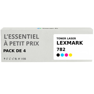 Pack de 4 toners compatibles Lexmark 782 Noir et couleurs - L'Essentiel à Petit Prix