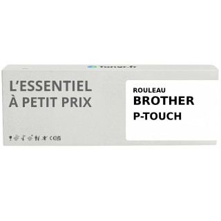 Ruban transfert thermique compatible Brother TZE Noir/Blanc