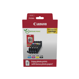 Pack de 3 cartouches d'encre Canon 525/526 Noir et couleurs