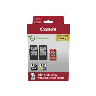 Pack de 2 cartouches d'encre Canon PG510/CL511 Noir et couleurs