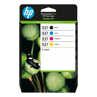HP 937 - Pack de 4 cartouches HP Black, Cyan, Jaune, Magenta - 6C400NE - Originale