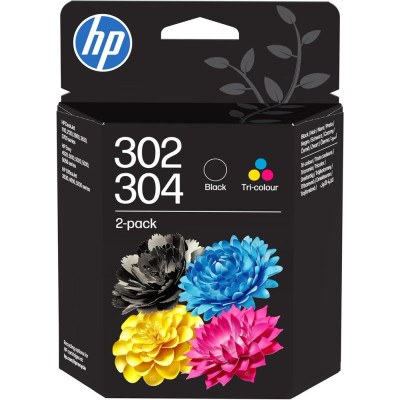 Pack de 2 HP 302/304 - Cartouche Originale Noir et couleurs