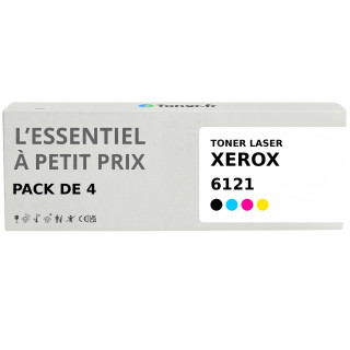 Pack de 4 toners compatibles Xerox 6121 Noir et couleurs - L'Essentiel à Petit Prix