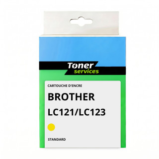 Cartouche d'encre compatible Brother LC123 Jaune - Toner Services
