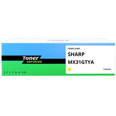 Toner compatible Sharp MX31GTYA Jaune - Toner Services