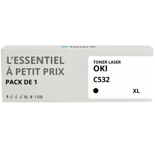 Toner compatible OKI C532 XL Noir - L'Essentiel à Petit Prix