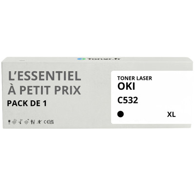 Toner compatible OKI C532 XL Noir - L'Essentiel à Petit Prix