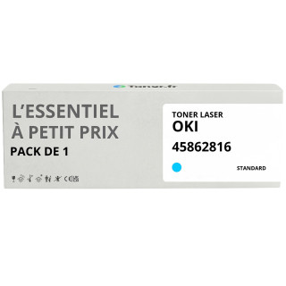 Toner compatible OKI 45862816 Cyan - L'Essentiel à Petit Prix
