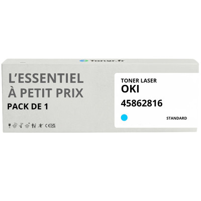 Toner compatible OKI 45862816 Cyan - L'Essentiel à Petit Prix