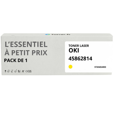 Toner compatible OKI 45862814 Jaune - L'Essentiel à Petit Prix